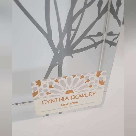 Cynthia Rowley Desk Clock with Gray Floral Design - Picture 3 of 4